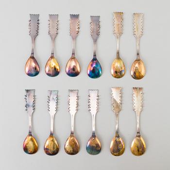 A set of 12 COFFEESPOONS, similar, Boliden silver, 1960th. Weight 150 grams.