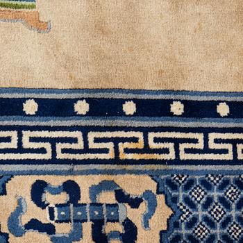A Carpet, old China, "antique finish" ca 197 x 133 cm.