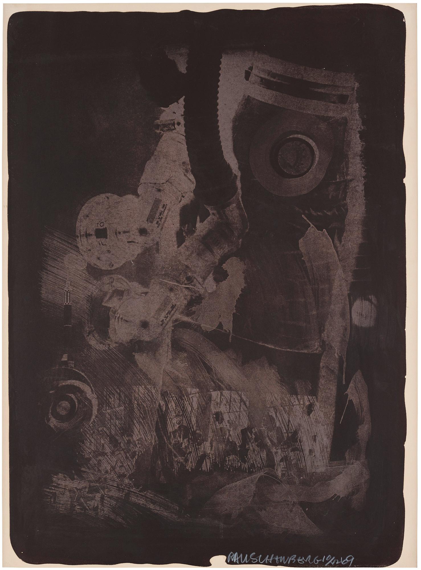 Robert Rauschenberg, litografi. Signerad och numrerad 10/42 med vit krita.