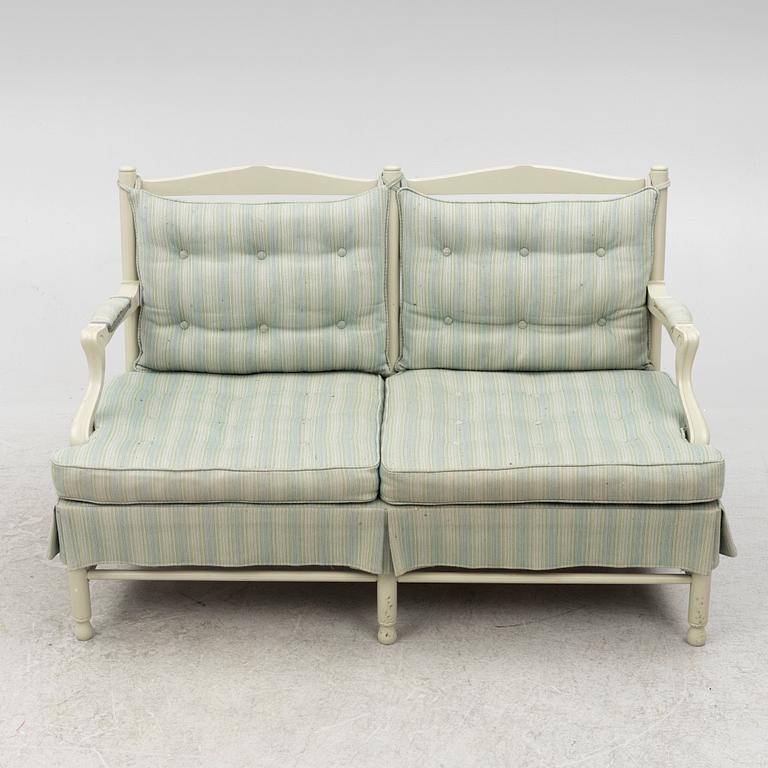 A sofa and armchair, of so called model "Gripsholms", Sweden, late 20th century.