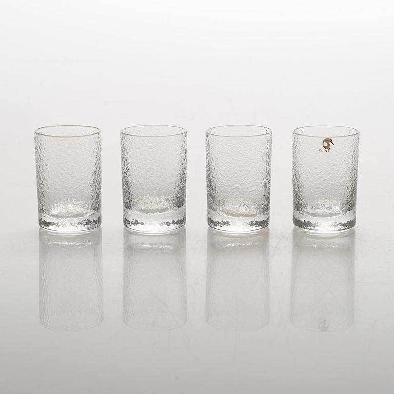 Tapio Wirkkala, snapsglas, 4 st, "Mini", Iittala. I originallåda.