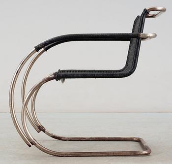 A Ludwig Mies van der Rohe 'MR 20' armchair, Berliner Metallgewerbe Josef Müller or Bamberg Metallwerkstatten, ca 1927.