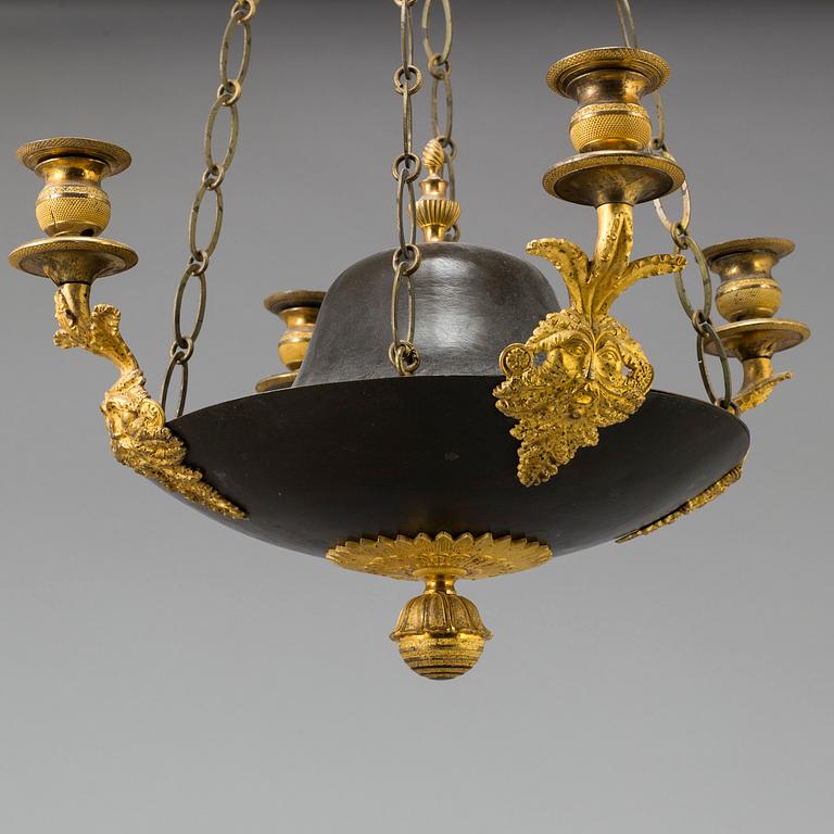An Empire early 19th century four-light hanging-lamp.