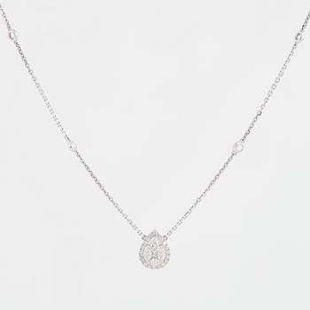 COLLIER, droppformad med diamanter i olika slipformer.