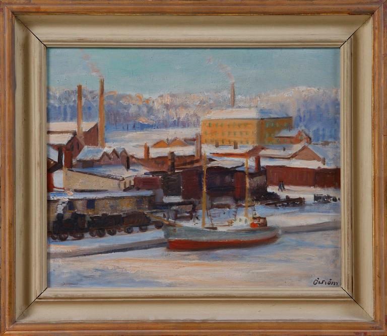 ÖSTRÖM, FOLKE, olja på pannå, sign.