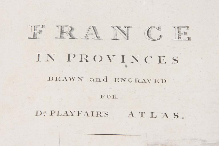 KARTA, Frankrike, N Coltman Vauxhall, 1821.