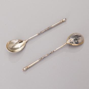 TESKEDAR 12 ST, niello silver, Stephan Levin, Moskva 1875-97.