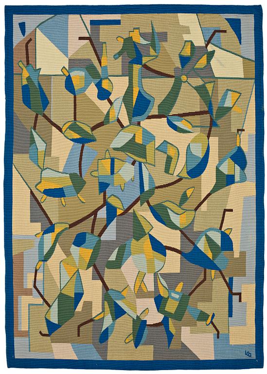 Lars Gynning, A TAPESTRY, tapestry weave, ca 200 x 142 cm, signed LOG (Lars Gynning, Pinton Frères), around 1950.