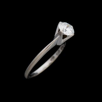 A RING, brilliant cut diamond, 18K white gold. A. Tillander, Helsinki Finland 1974.