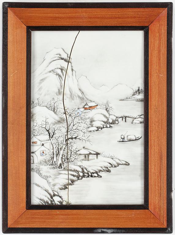 PLAKETTER, 4 st, porslin, Kina, modern tillverkning.