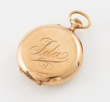 Pocket watch, 14K gold, with stand, 33 mm.