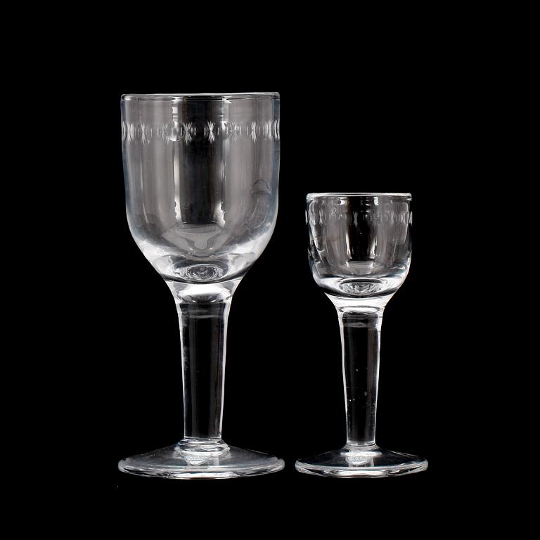 SERVIS, glas, 36 delar, Orrefors, 1900-talets andra hälft.