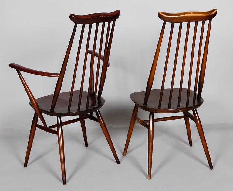 KARMSTOL OCH STOL, Ercol, England, 1960-tal.