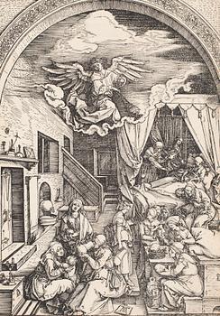 345. Albrecht Dürer, "Die Geburt Mariens", ur: "Das Marienleben".