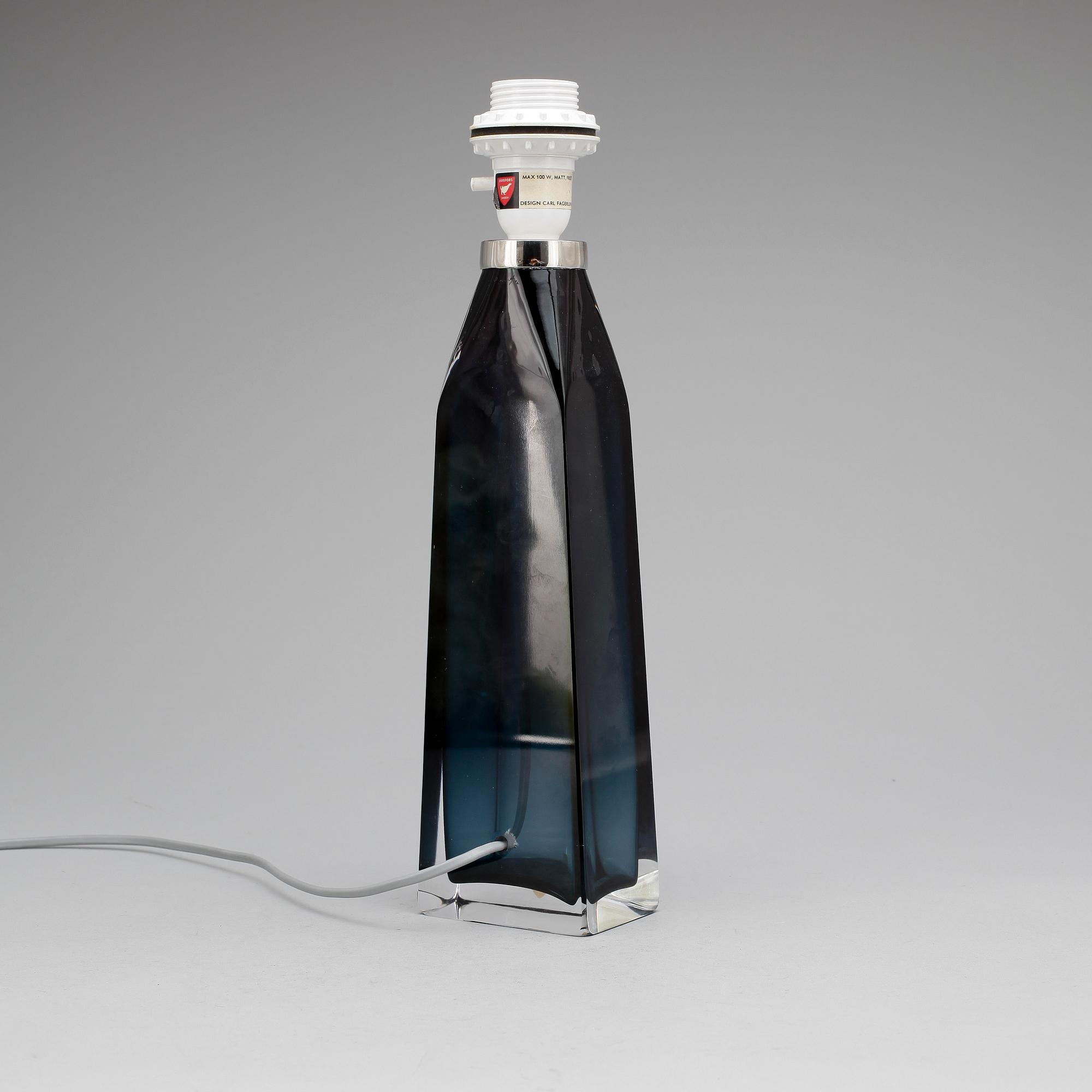 BORDSLAMPA, glas, Carl Fagerlund, Orrefors, numr RD 1884, 1950-tal.