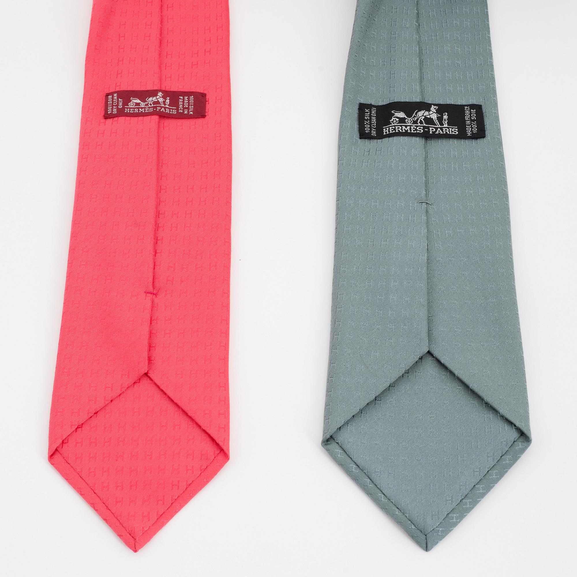 Hermès, two silk ties.