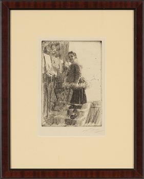 Anders Zorn, etching, 1903, signed in pencil.