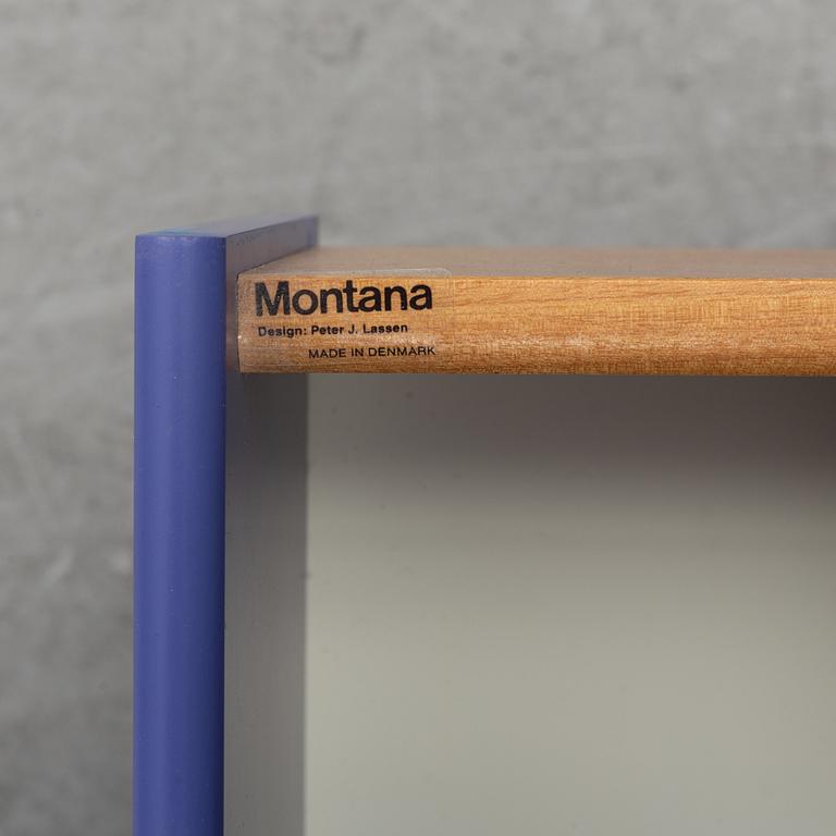 Byrå, skåp samt hylla med spotlights, Montana, Danmark.