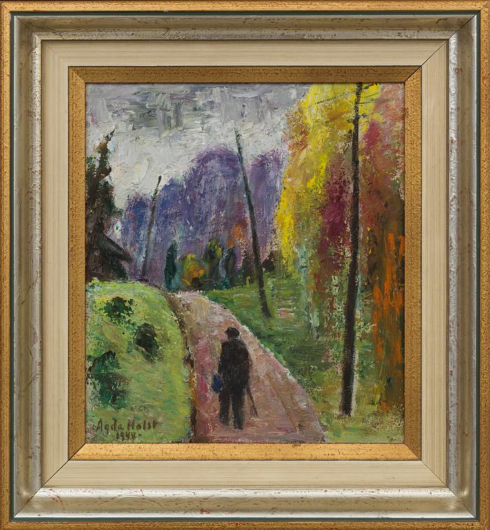 AGDA HOLST, oil on panel, signed and dated 1944,