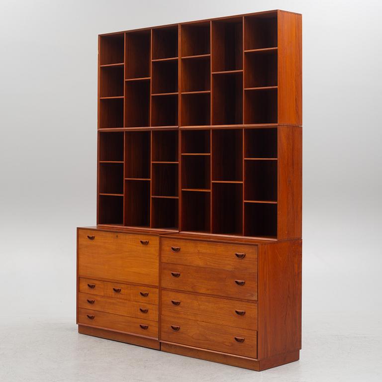 Peter Hvidt & Orla Mølgaard Nielsen, a pair of bookcases/a shelving system, Søborg møbler, Denmark, 1960's.