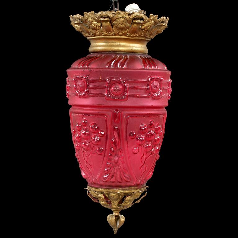 MÅNSKENSAMPEL, omkring sekelskiftet 1800/1900. Höjd 45 cm.