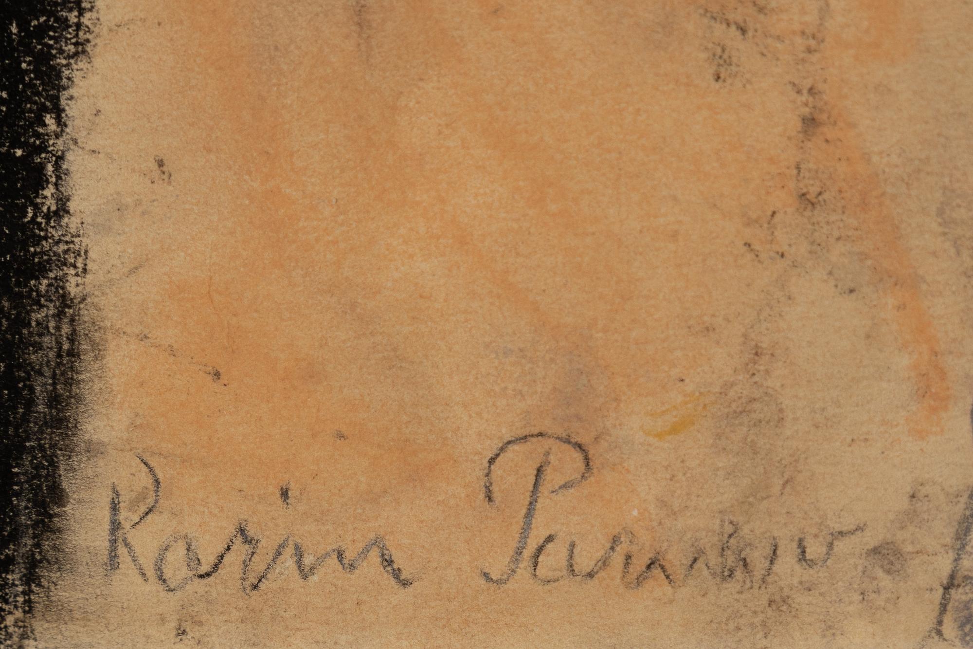 Karin Parrow, kritteckning, signerad.