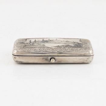 A Russian Silver Niello Snuffbox, Moscow 1893.