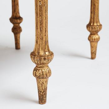 Kungliga taburetter, ett par, av Erik Öhrmark och Pehr Ljung efter ritning av Louis Masreliez, 1790-tal, Sengustavianska.