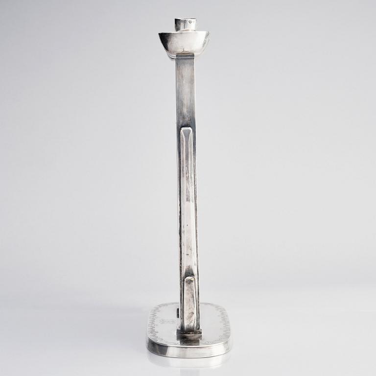 Per Sköld, a four light silver candelabrum, Samuelssons Silversmedja, Stockholm 1948, executed with silver from Falun.