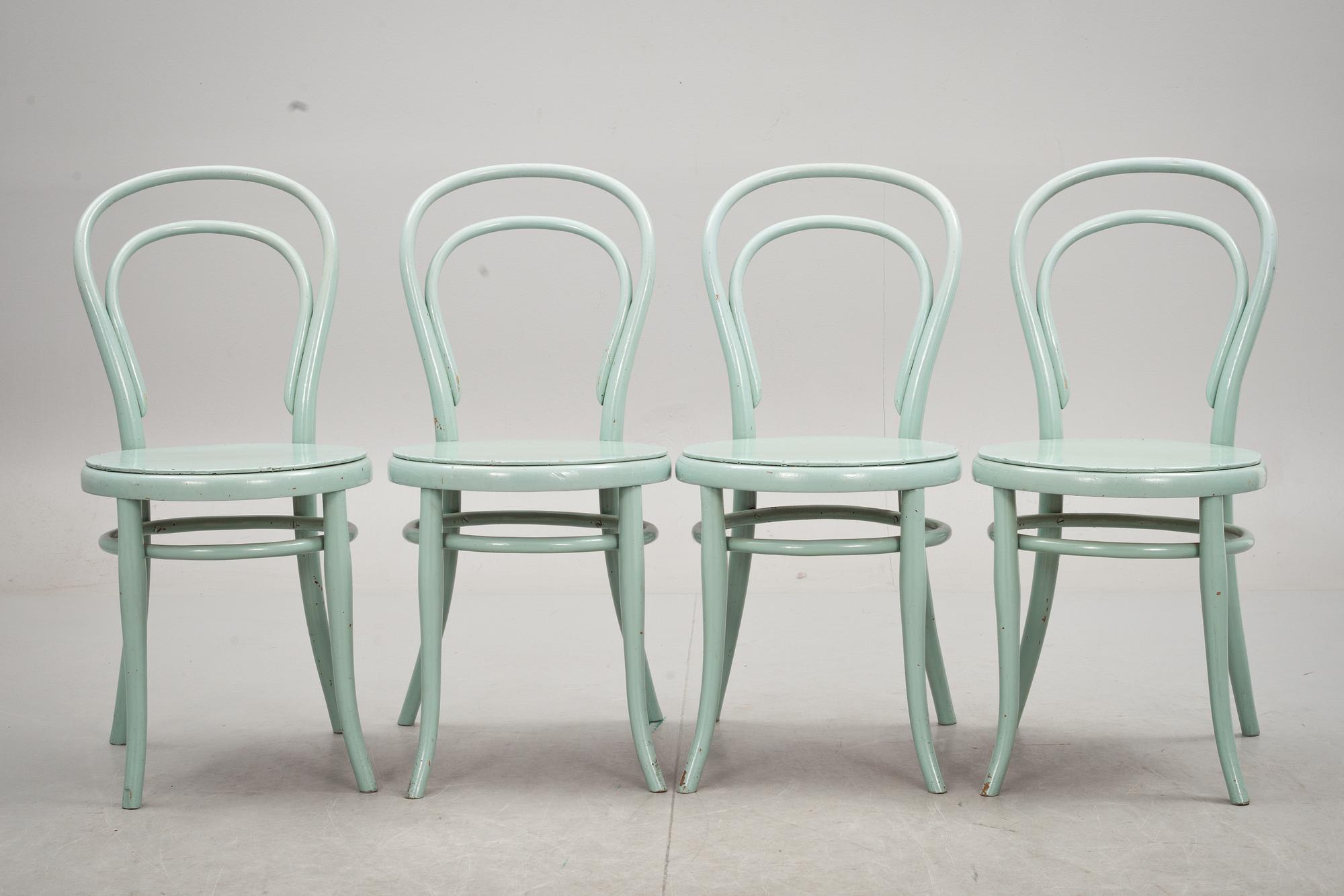 STOLAR, 4 st, böjträ, Thonet, tidigt 1900-tal.