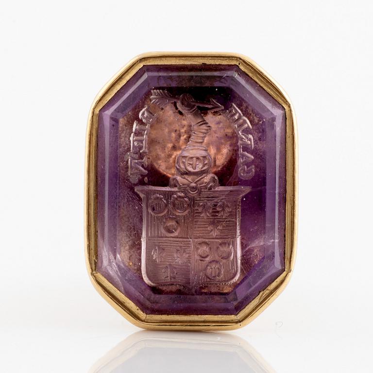 Gold and amethyst seal, 1800's.