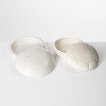 Two qingbai boxes with covers, Song dynasty (960-1279).