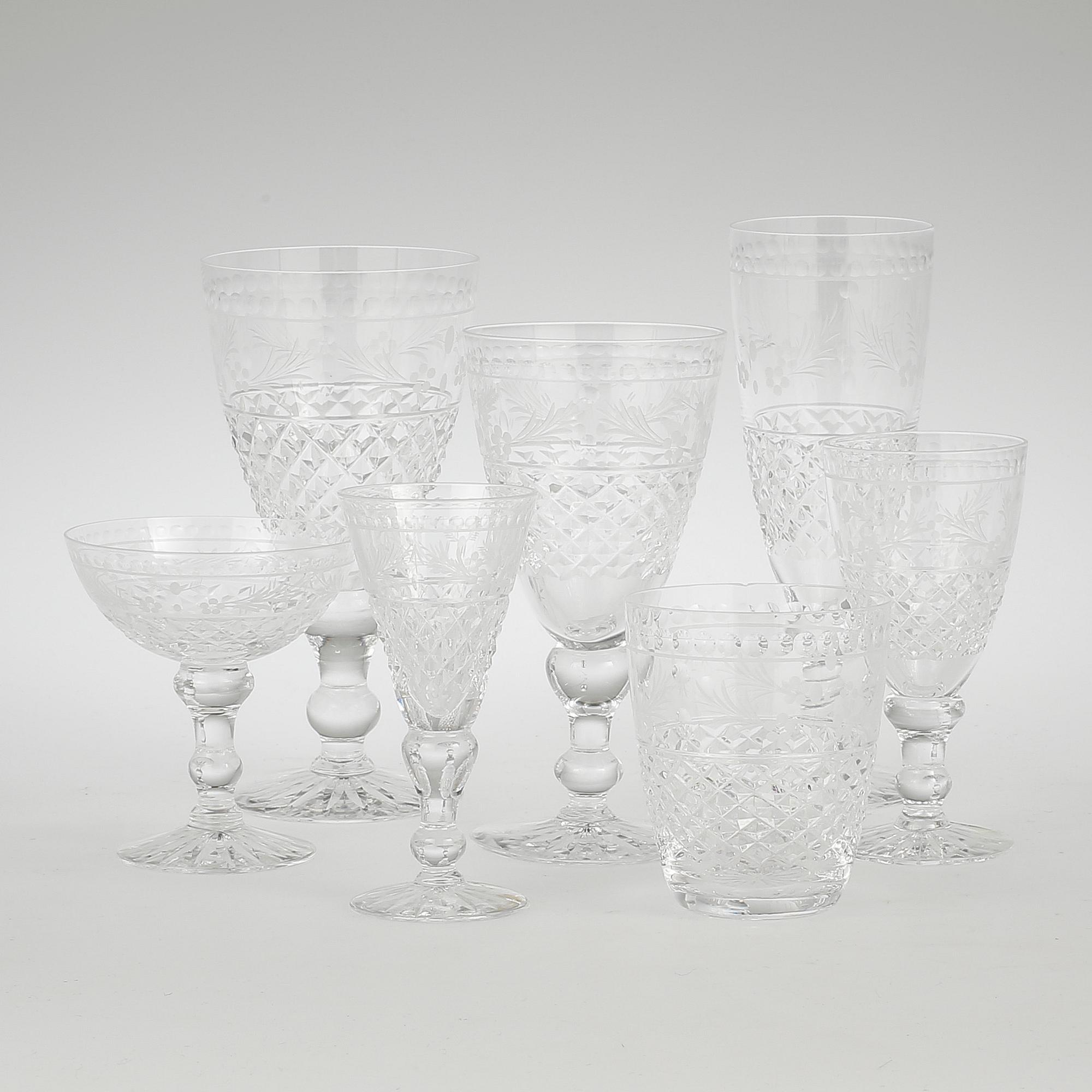 GLASSERVIS, 85 delar, "Elvira Madigan", Kosta.