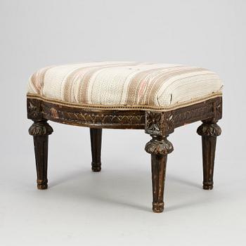 TABURETT/FOTPALL, gustaviansk, 1700/1800-tal.
