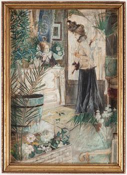 LUDWIG MAROLD, blandteknik på papper, signerad L. Marold.