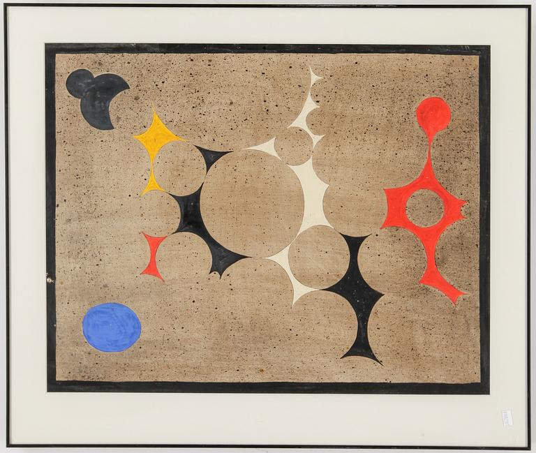 PIERRE OLOFSSON, blandteknik/gouache, signerad.