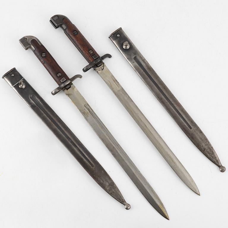 Four Swedsish bayonets, 1867 and 1914 patterns.