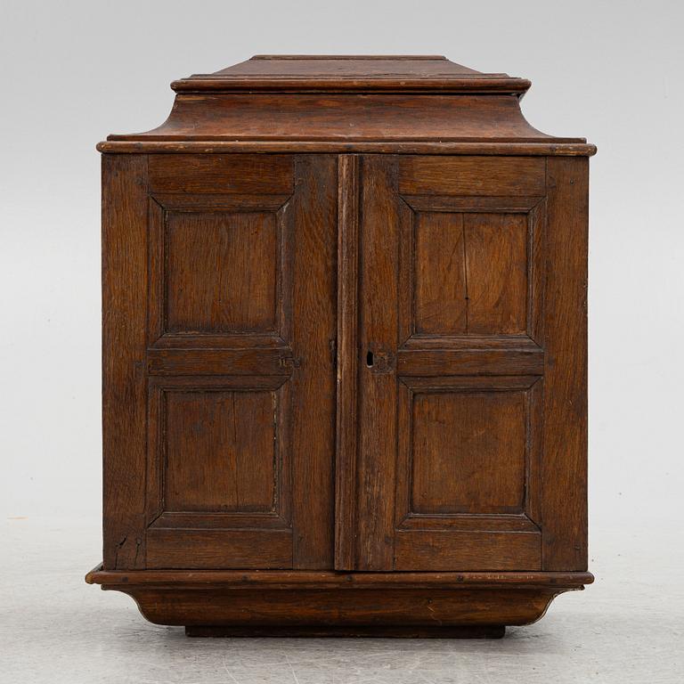 A South German or Tiroler Baroque marquetry curio cabinet, circa 1700.