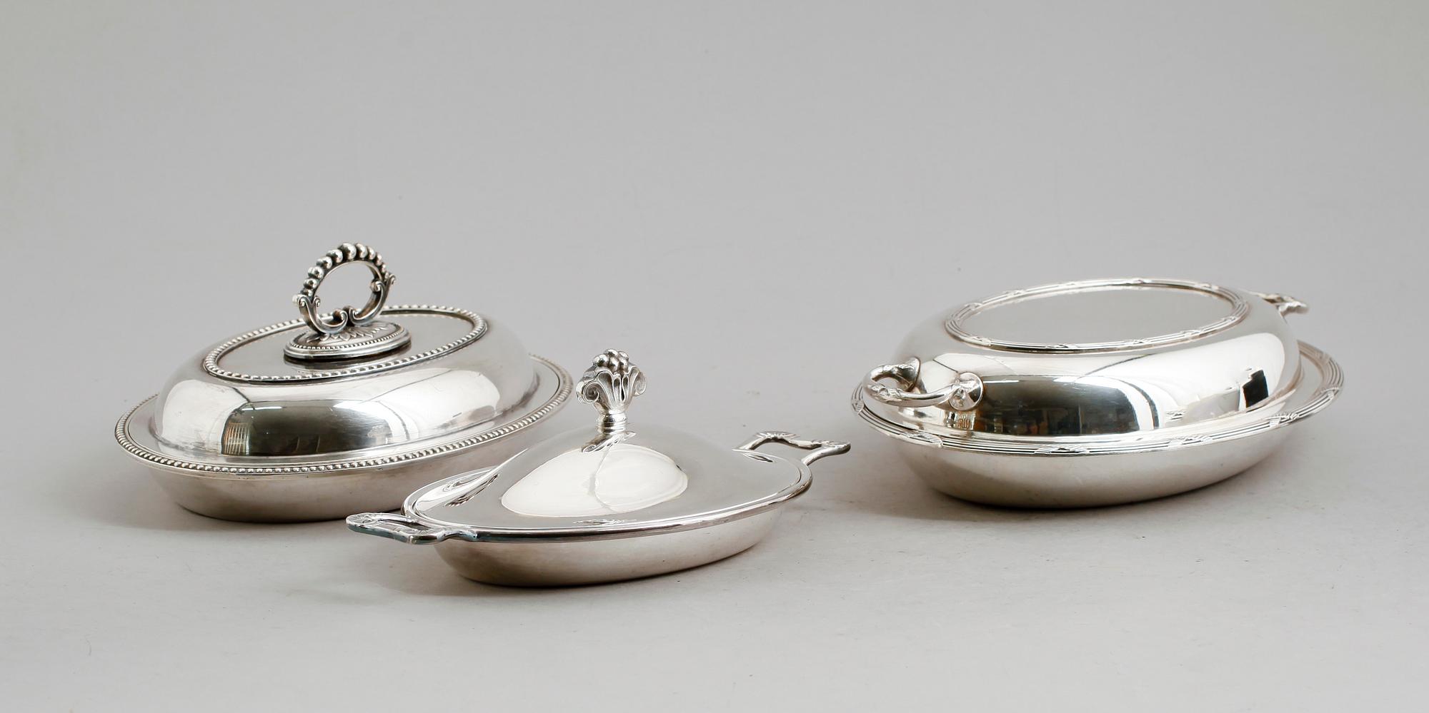 KAROTTER, 3 st, nysilver, 1900-talets första hälft.