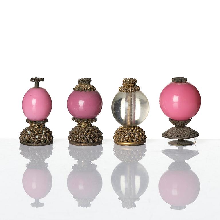 A group of 16 gilt-metal mandarin insignias, Qing dynasty, 19th century.