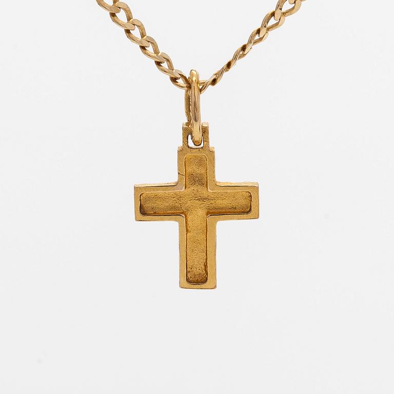 Björn Weckström, Hänge "Lilla korset", 14K guld, Lapponia 1979, samt kedja 14K guld.