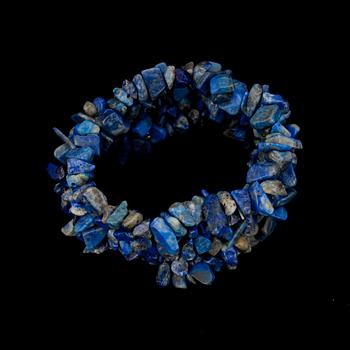 ARMBAND, lapiz lazuli stenar på elastiskt band, nyproduktion.