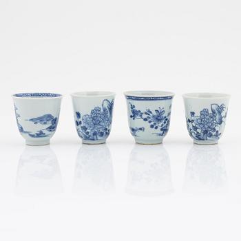 A set of 11 odd Chinese Export cups, Qing dynasty, 18th Century.