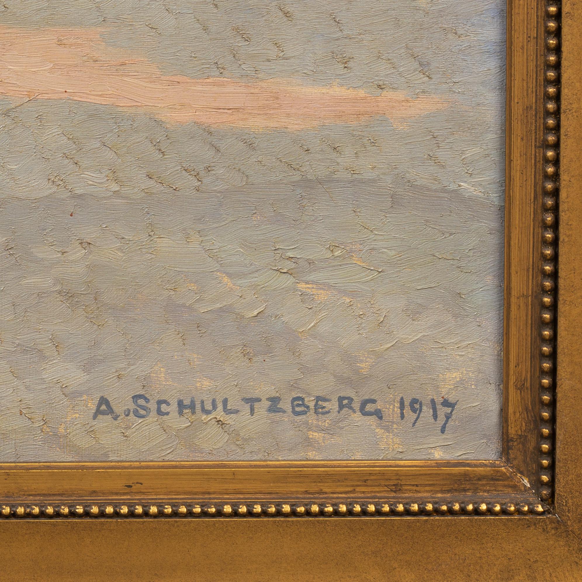 ANSHELM SCHULTZBERG, oil on canvas, signed and dated 1917.