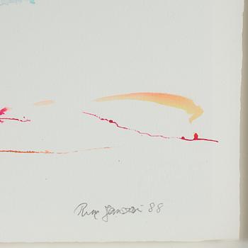 Rune Jansson, watercolour, signed and dated -88.