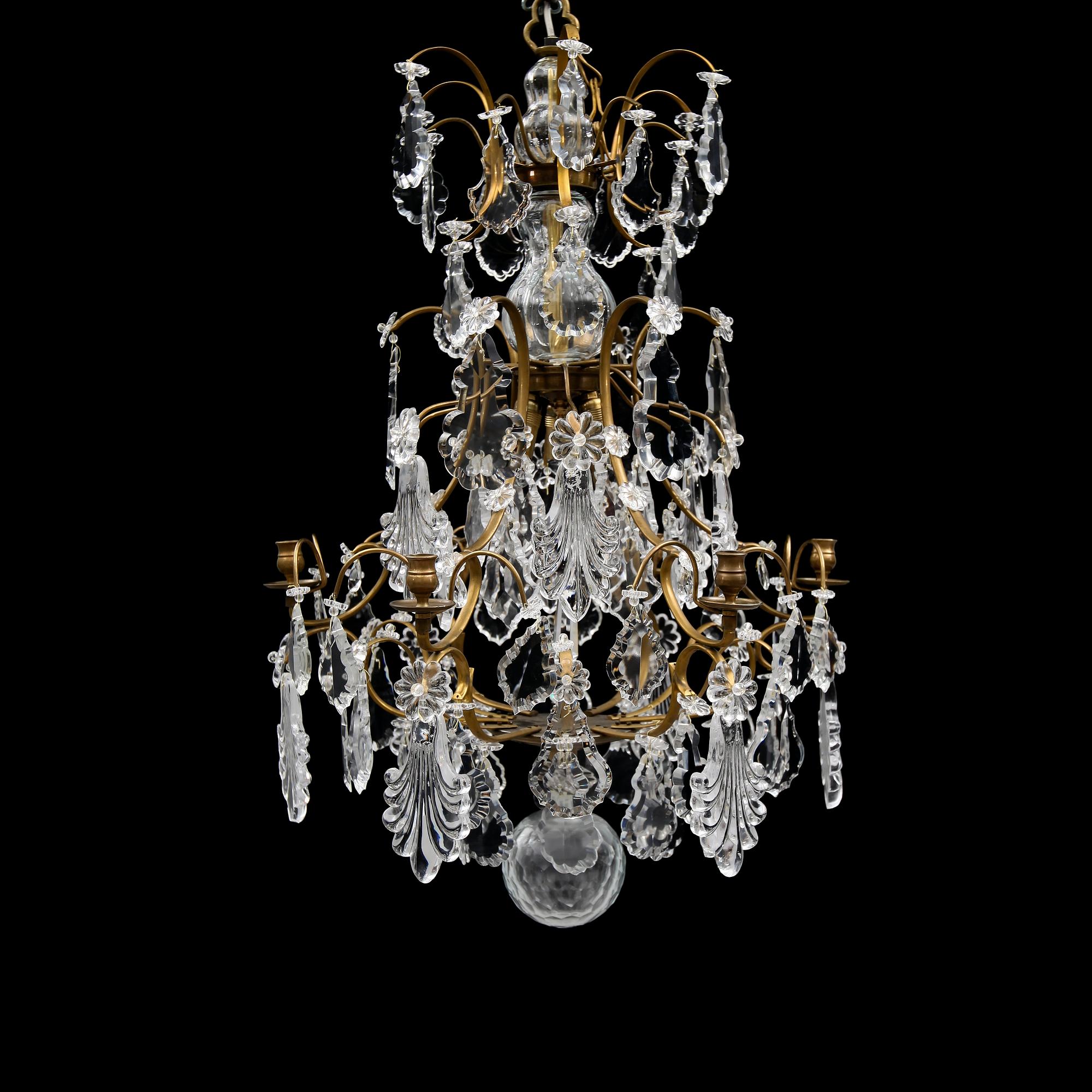 LJUSKRONA, barockstil, 1900-talets andra hälft. Höjd ca 85 cm.
