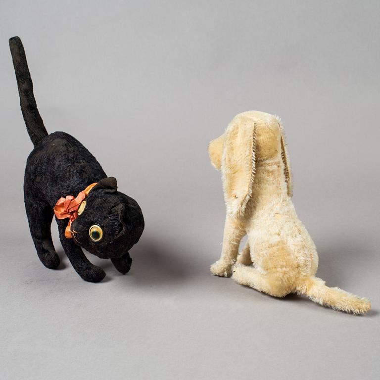 STEIFF, "Treff" samt katt, Tyskland, 1930-tal.