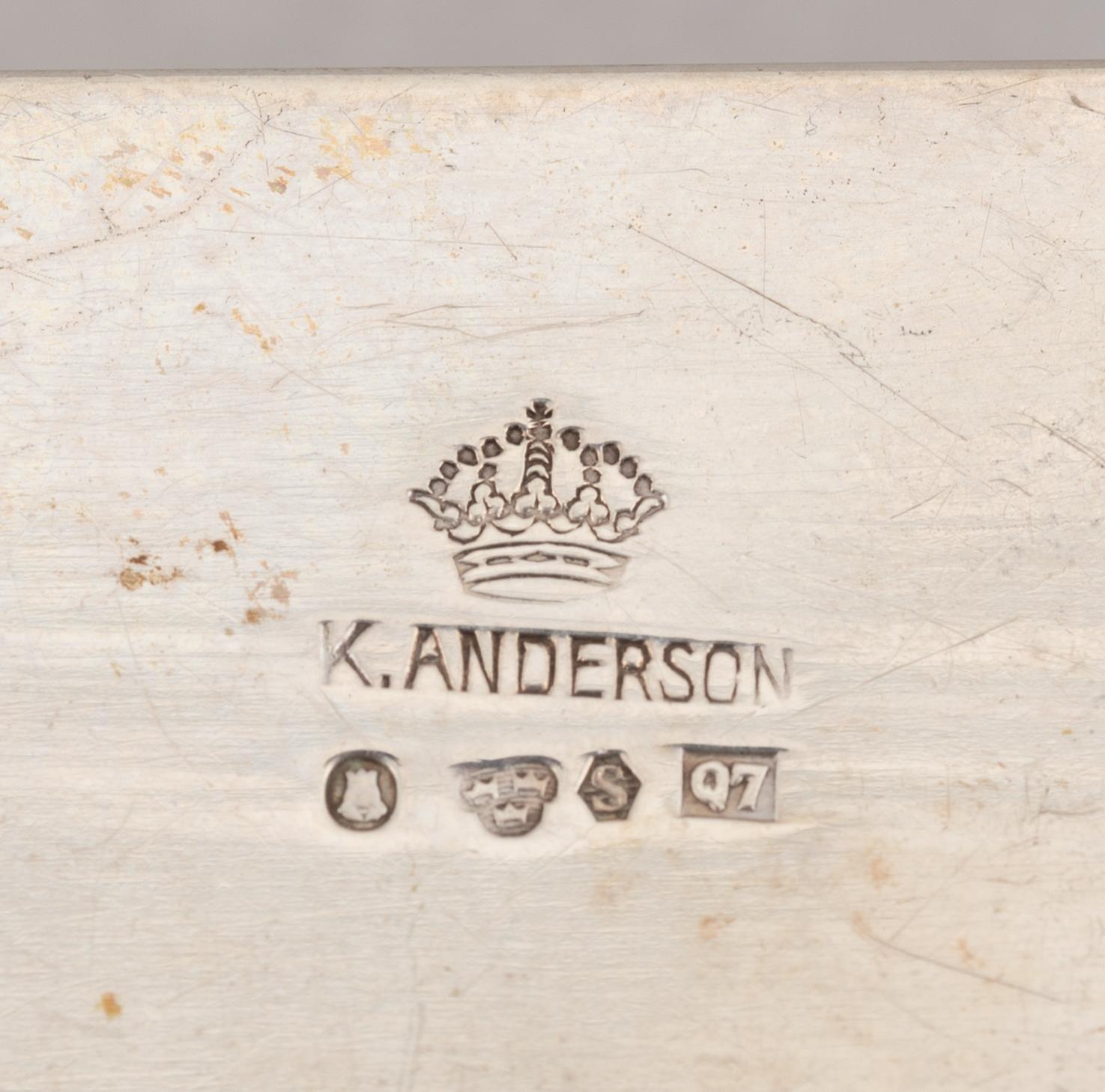 A Swedish silver box, mark of K Anderson, Stockholm 1918.