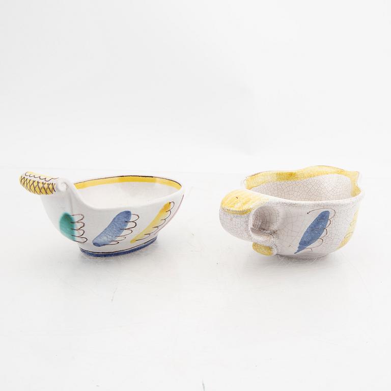 Stig Lindberg,  a set of two faience pots and two bowls.