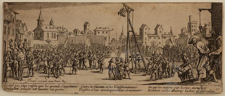 JACQUES CALLOT, etching, 9, 1633, état II and III.